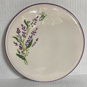 Papart Seramik Trivet Hot Plate Hand-Painted in Turkey Ceramic Purple Flowers